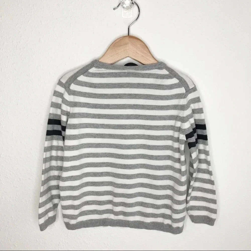 Zara Kids sweater gray stripe with t-shirt hem 3-4 years‎